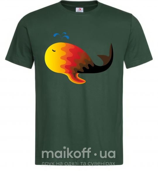 Мужская футболка Кит градиент оранжевый Темно-зеленый фото