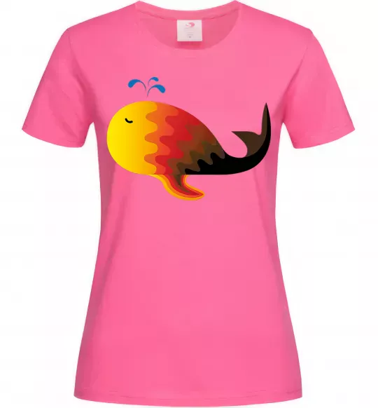 Женская футболка Кит градієнт помаранчевий Ярко-розовый фото