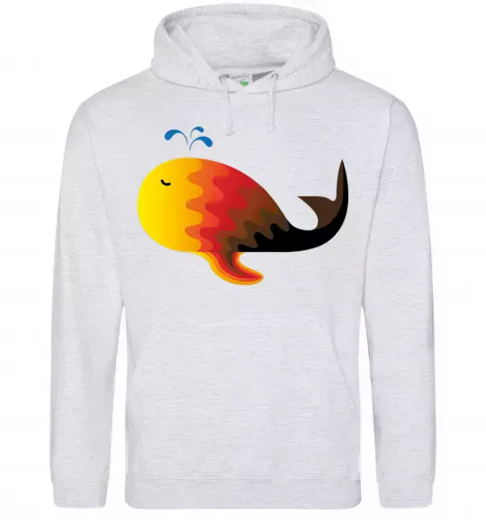 Жіноча толстовка (худі) Кит градієнт помаранчевий Сірий меланж фото