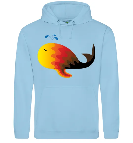 Женская толстовка (худи) Кит градієнт помаранчевий Голубой фото