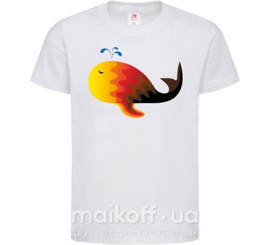 Детская футболка Кит градиент оранжевый Белый фото