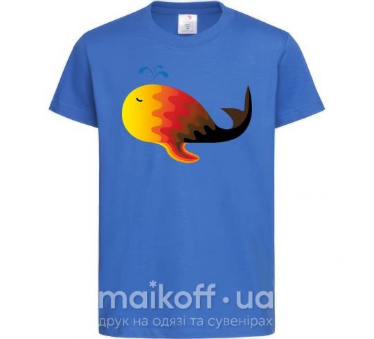 Дитяча футболка Кит градиент оранжевый Яскраво-синій фото
