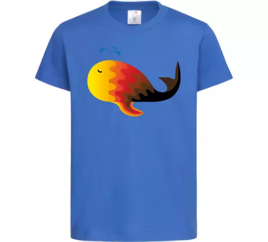 Дитяча футболка Кит градієнт помаранчевий Яскраво-синій фото