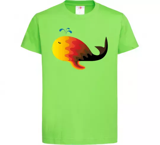 Дитяча футболка Кит градієнт помаранчевий Лаймовий фото