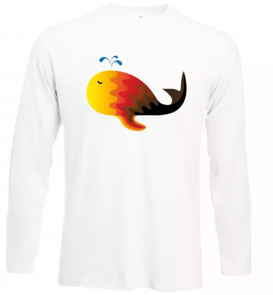 Лонгслив Кит градієнт помаранчевий Белый фото