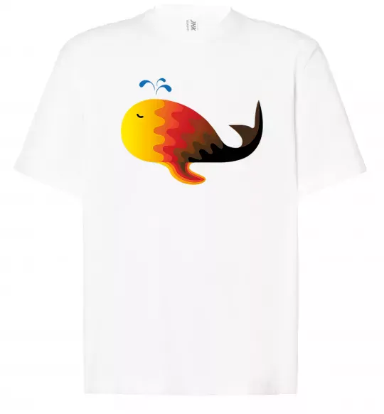 Футболка Оверсайз Кит градієнт помаранчевий Белый фото