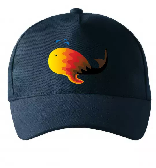 Кепка Кит градієнт помаранчевий Темно-синий фото