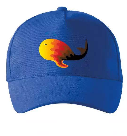 Кепка Кит градієнт помаранчевий Ярко-синий фото