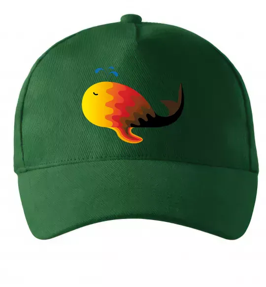 Кепка Кит градієнт помаранчевий Темно-зеленый фото