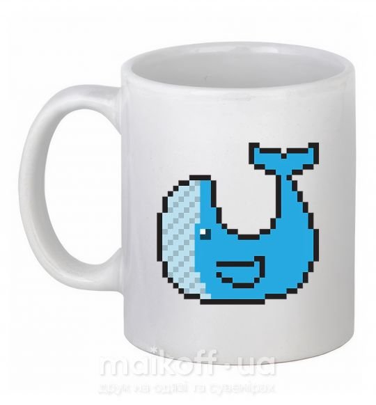 Чашка керамічна Кит в пикселях Білий фото