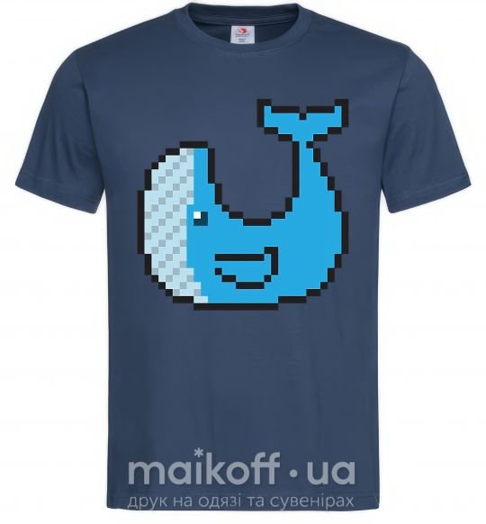Чоловіча футболка Кит в пикселях Темно-синій фото