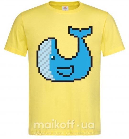 Мужская футболка Кит в пикселях Лимонный фото
