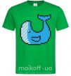 Мужская футболка Кит в пикселях Зеленый фото