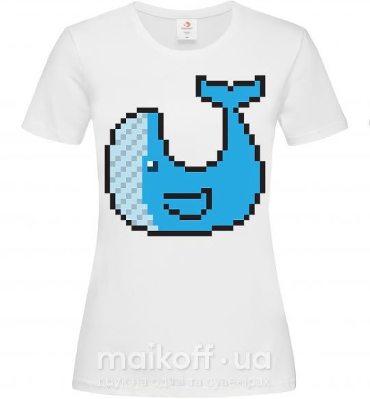 Жіноча футболка Кит в пикселях Білий фото
