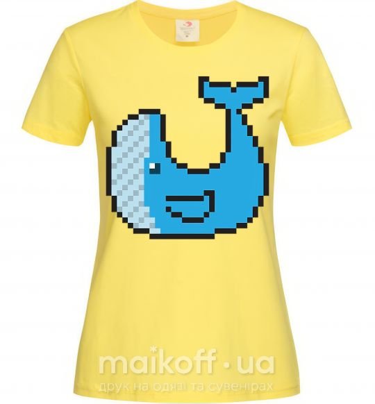 Жіноча футболка Кит в пикселях Лимонний фото
