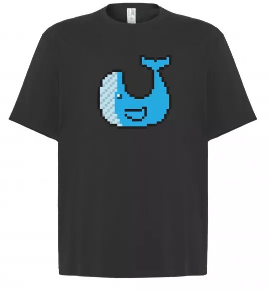 Футболка Оверсайз Кит в пікселях Черный фото