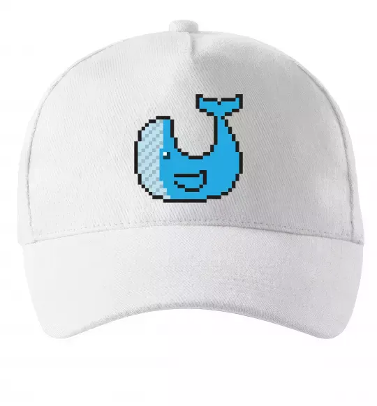 Кепка Кит в пікселях Білий фото