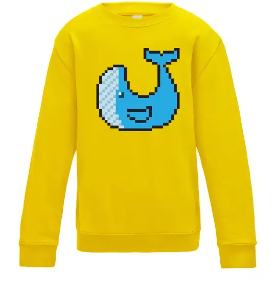 Детский Свитшот Кит в пікселях Солнечно желтый фото