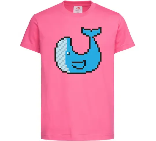 Дитяча футболка Кит в пікселях Яскраво-рожевий фото