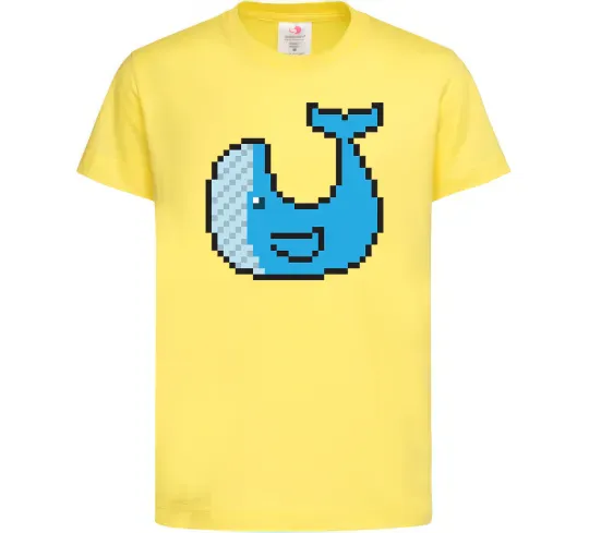Дитяча футболка Кит в пікселях Лимонний фото