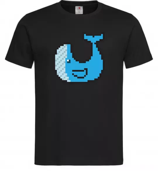 Мужская футболка Кит в пікселях Черный фото