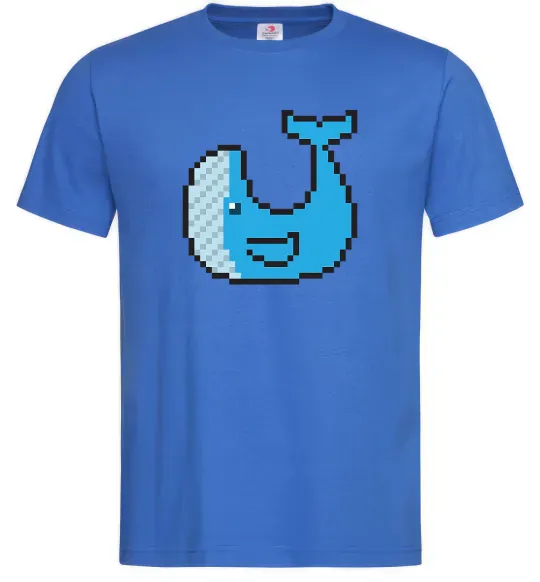 Мужская футболка Кит в пікселях Ярко-синий фото