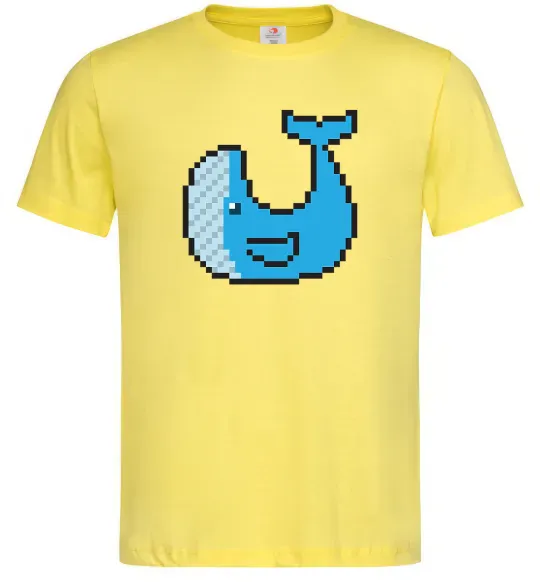 Мужская футболка Кит в пікселях Лимонный фото