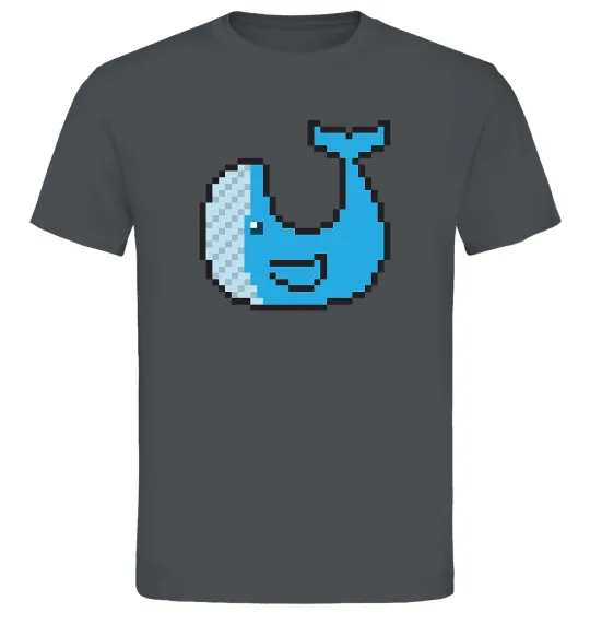 Мужская футболка Кит в пікселях Графит фото