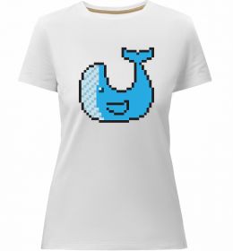 Жіноча преміум футболка Кит в пікселях