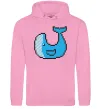 Чоловіча толстовка (худі) Кит в пікселях Рожевий фото