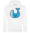 Мужская толстовка (худи) Кит в пікселях Белый фото