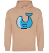Мужская толстовка (худи) Кит в пікселях Песочный фото