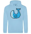Чоловіча толстовка (худі) Кит в пікселях Блакитний фото