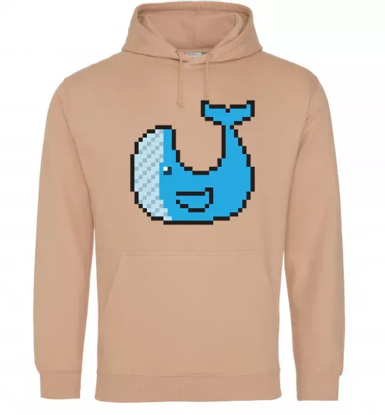 Жіноча толстовка (худі) Кит в пікселях Пісочний фото