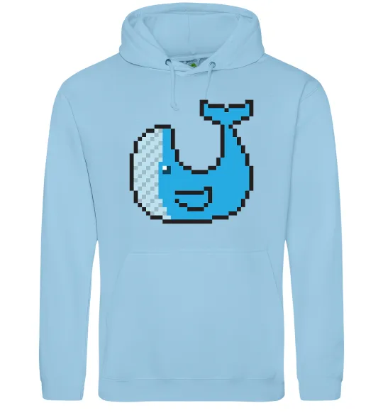 Женская толстовка (худи) Кит в пікселях Голубой фото