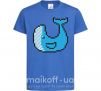Детская футболка Кит в пикселях Ярко-синий фото
