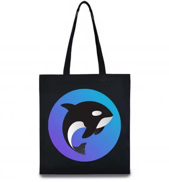 Эко-сумка Косатка в колі Черный фото