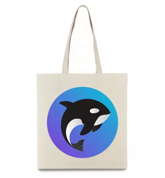 Эко-сумка Косатка в колі Бежевый фото