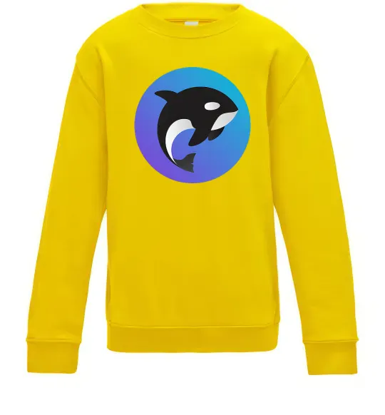 Дитячий світшот Косатка в колі Сонячно жовтий фото