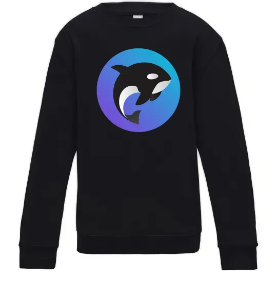 Дитячий світшот Косатка в колі Чорний фото