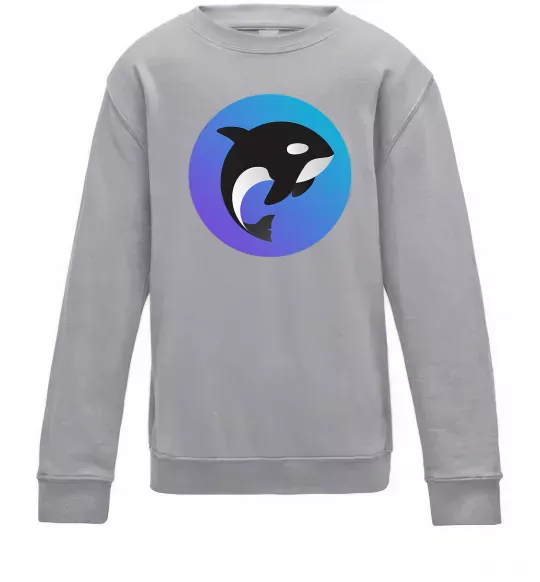 Дитячий світшот Косатка в колі Сірий меланж фото