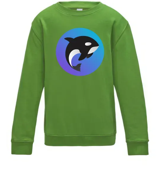 Дитячий світшот Косатка в колі Лаймовий фото