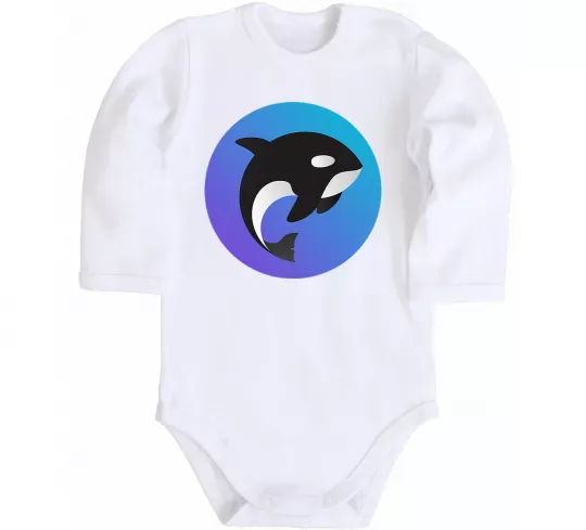 Детский боди Косатка в колі Белый фото