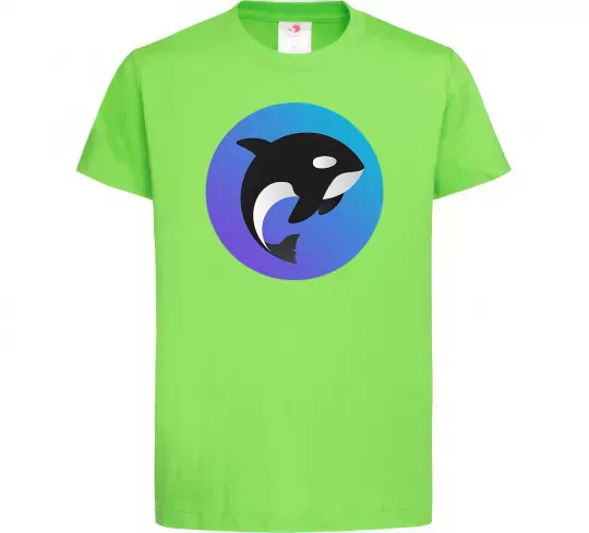 Детская футболка Косатка в колі Лаймовый фото