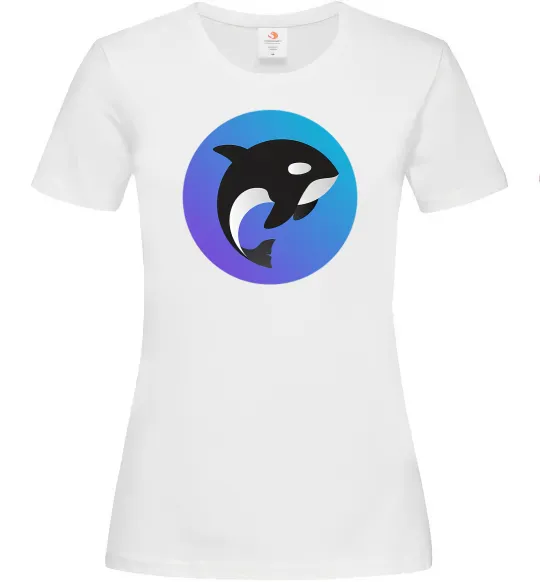 Жіноча футболка Косатка в колі Білий фото