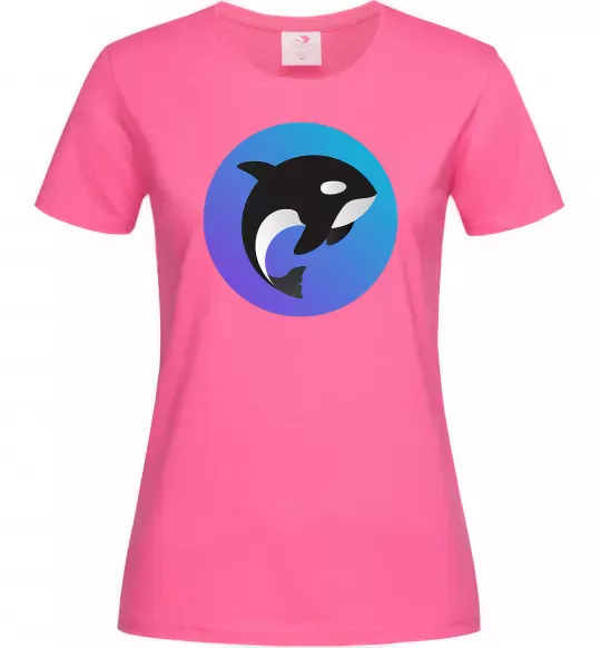 Жіноча футболка Косатка в колі Яскраво-рожевий фото