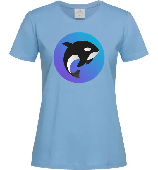 Жіноча футболка Косатка в колі Блакитний фото