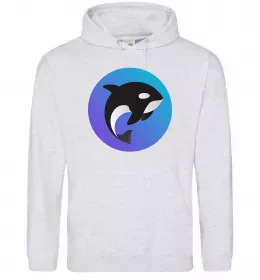 Мужская толстовка (худи) Косатка в колі Серый меланж фото