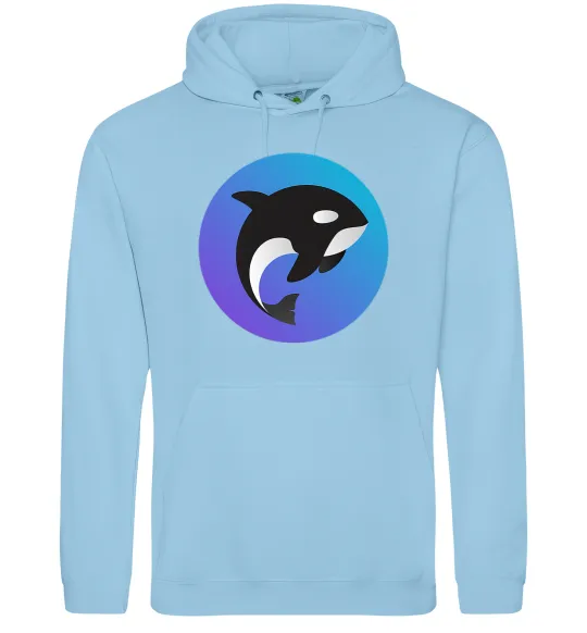 Мужская толстовка (худи) Косатка в колі Голубой фото