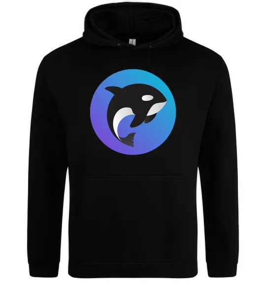 Женская толстовка (худи) Косатка в колі Черный фото